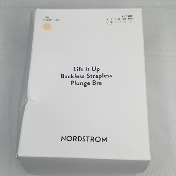 Nordstrom Lift it Up Backless Strapless Plunge Bra Size B Color Nude - Picture 2 of 6